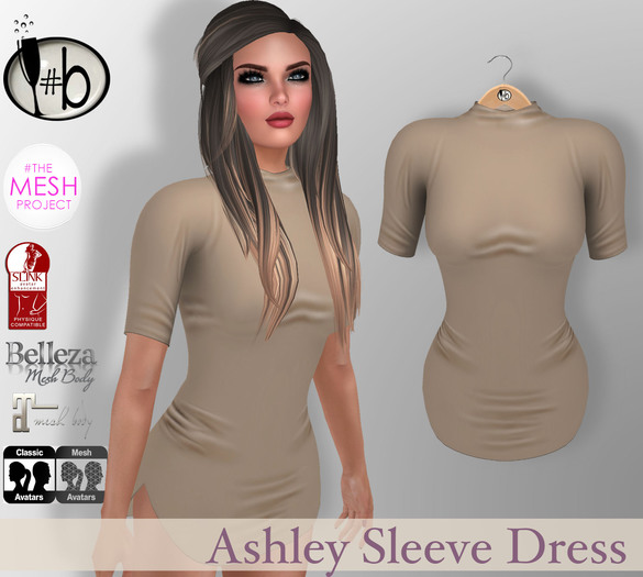 #b Ashley Sleeve Dress Nude