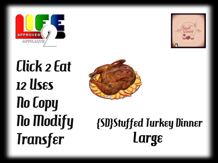 {SD}Stuffed Turkey Dinner Lg {Life2}