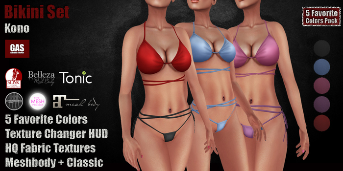 GAS [Bikini Set Kono - 5 Favorite Colors w/HUD PACK]