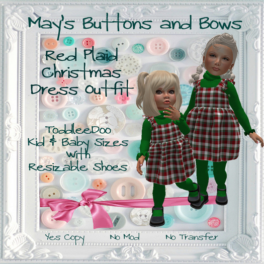 MBB * Red Plaid Christmas Dress Outfit (K&B)