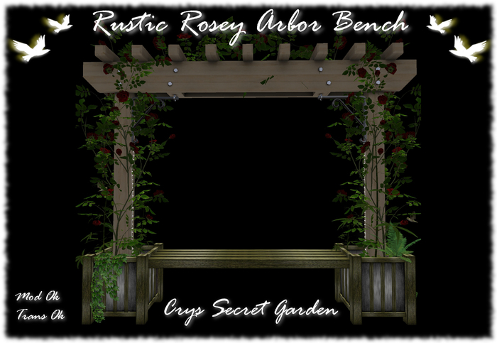 (CsG)Rustic Rosey Arbor Bench