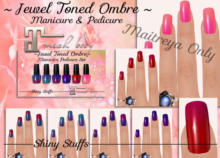 ~Shiny Stuffs~ Jewel Toned Ombre Nails Maitreya 