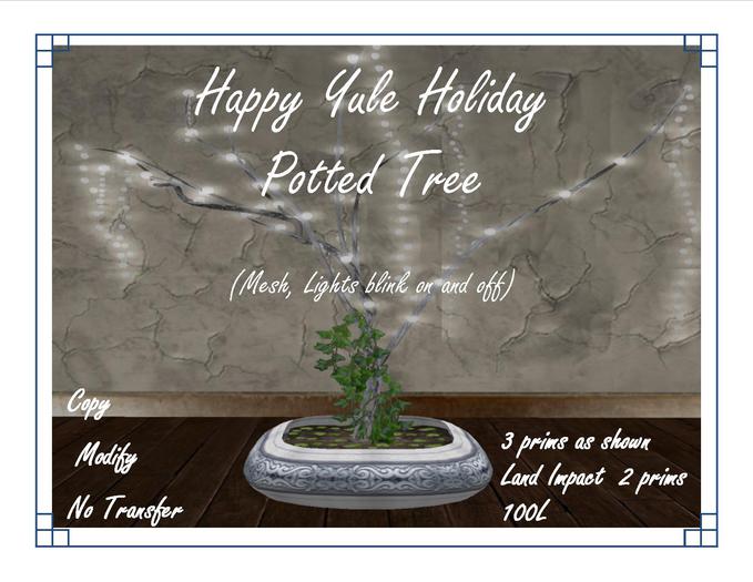 Happy Yule Potted Holiday Tree