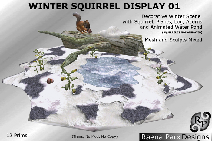 *RPD* Winter Squirrel Display 01_Squirrel Snow Scene_Raena Parx