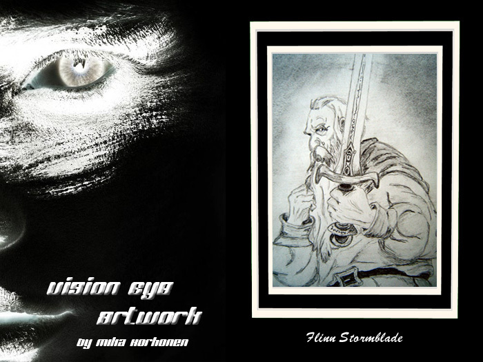 - Flinn Stormblade - framed RL Drawing    +Vision Eye Artwork+