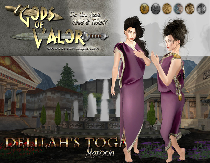Gods of Valor - Delilah's Toga - Maroon (WEAR ME)