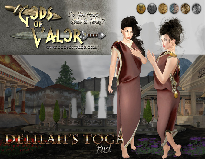 Gods of Valor - Delilah's Toga - Rust (WEAR ME)