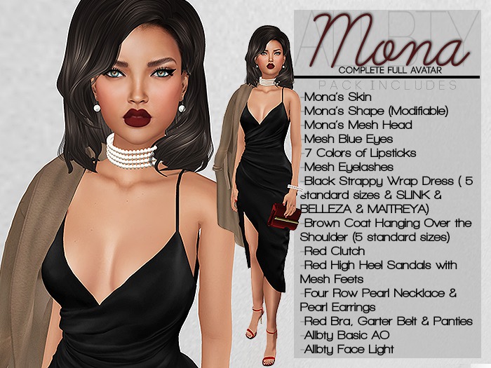 #allbty Complete Mesh Head Avatars "Mona"