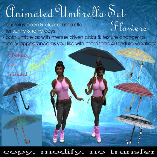 Animated Umbrella Set flowers