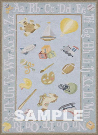 Blue Alphabet Rug  