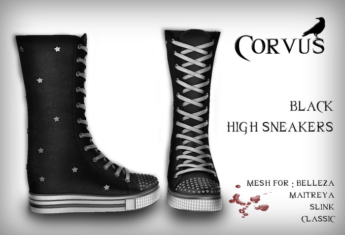 Corvus : Black High Sneakers