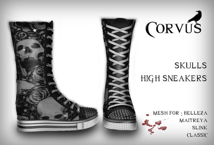 Corvus : Skulls High Sneakers