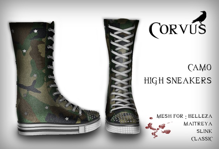 Corvus : Camo High Sneakers