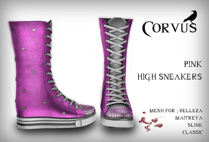 Corvus : Pink High Sneakers