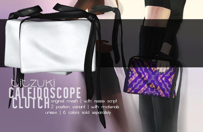 titzuki : caleidoscope clutch / white