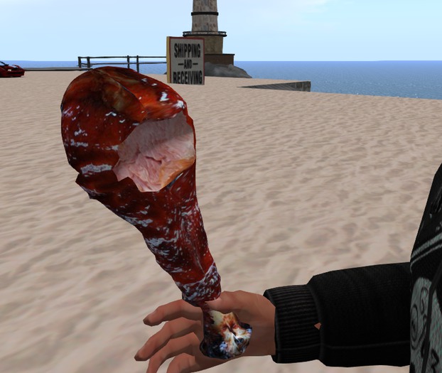 turkey leg with bite