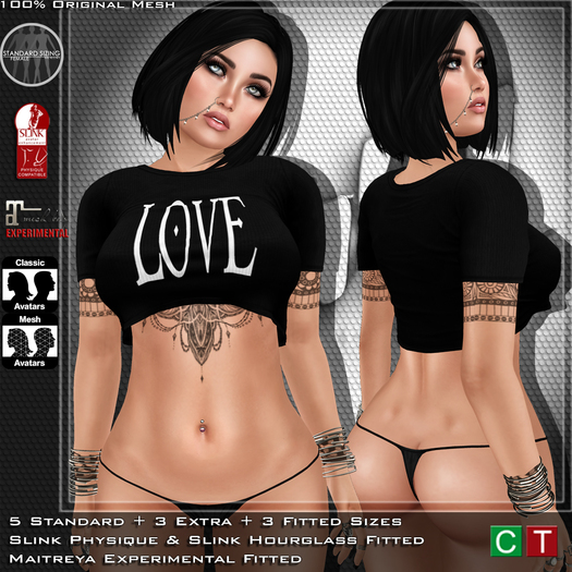 FnH Belly Tee Darks -Mesh- DEMO