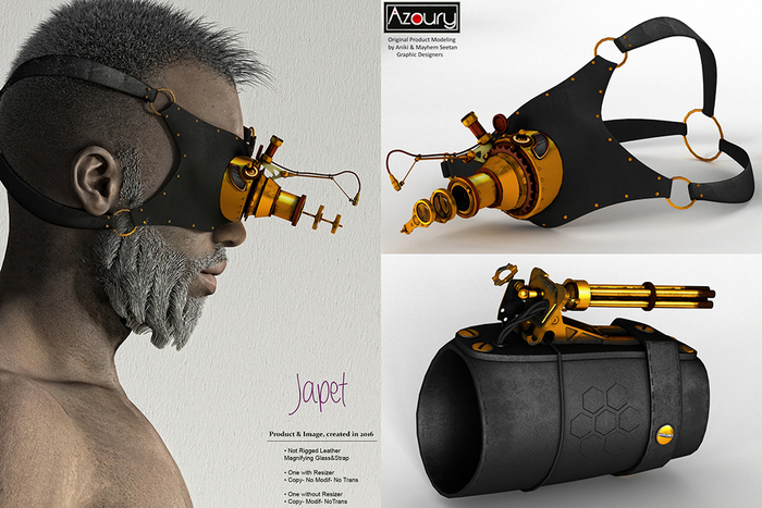 AZOURY - Japet Magnifying Glass&Strap [Black]