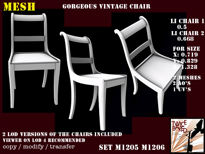 "TB" Fine Vintage chair M1205 M1206