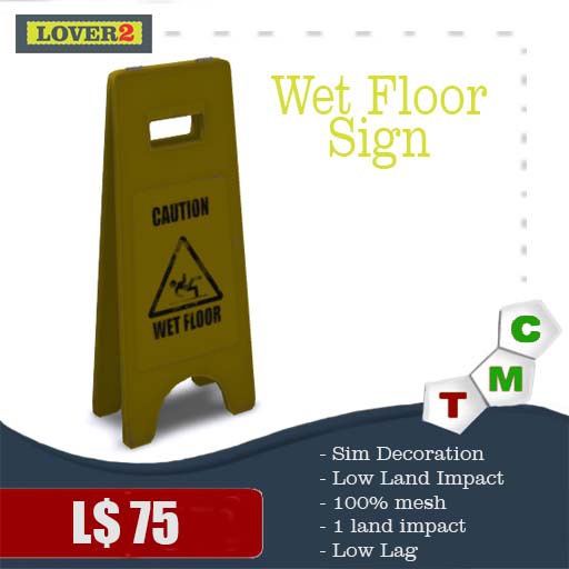 Wet Floor Sign / Board - Mesh Decorative Object