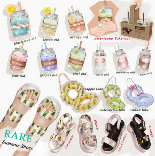 VCO - summer picnic ( Summer Shoes - Flower)* RARE