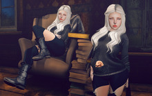 Fawny - Winter Wonderland.Sweater with Bunny - Black - S