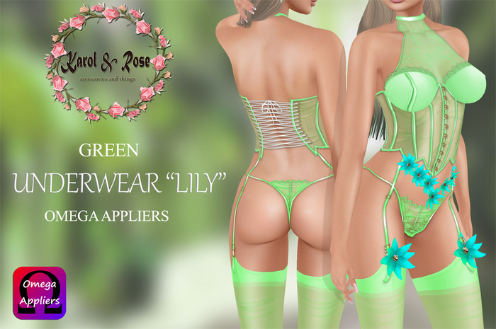 .KAROL ROSE. UNDERWEAR "LILY" GREEN