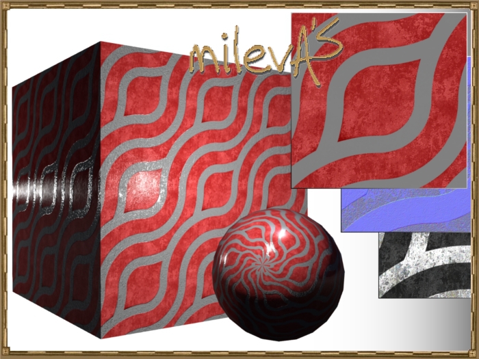 milevA's Pattern FP 3D 007 R Red Glitter 1024