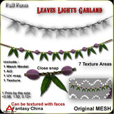 FC- Full Perm Mesh Leaves Lights Garland