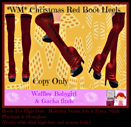 *WM* Christmas Red Boot Heels