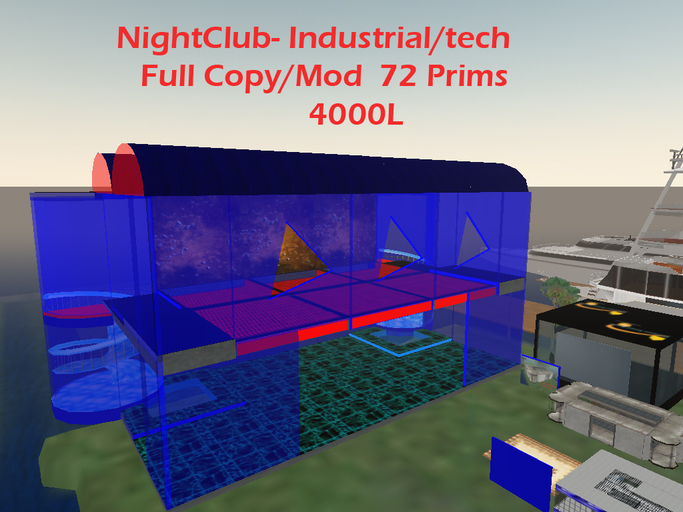 NightClub Industrial/Tech 72 Prims 40x25sqm Packaged with Rez-Faux