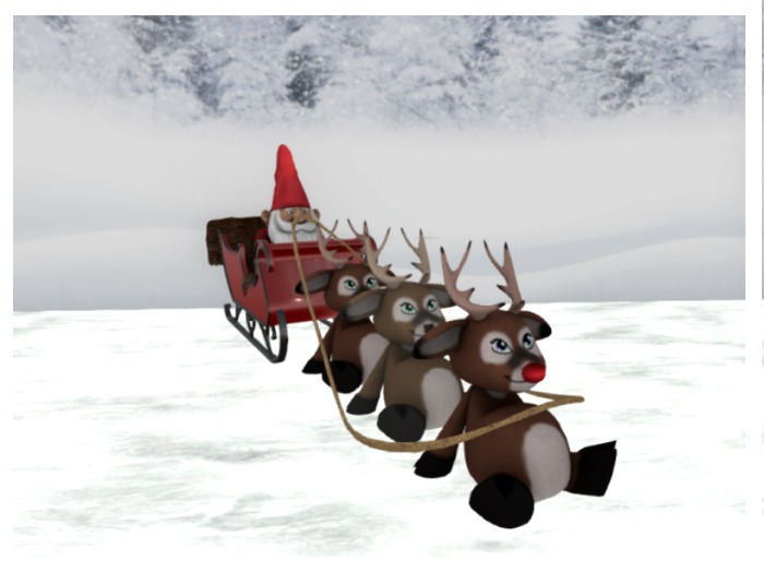 M.D santa helpers sleigh scene