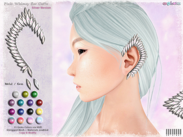 [ bubble ] Pixie Whimsy Ear Cuffs -Silver