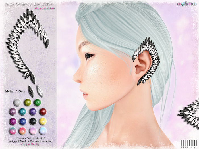 [ bubble ] Pixie Whimsy Ear Cuffs -Onyx