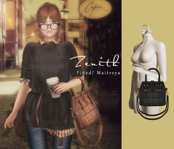 =Zenith=Lattice Handbag (Black)