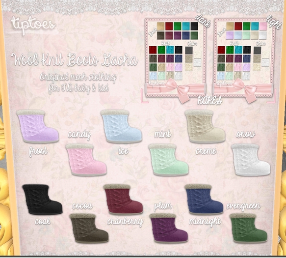 . tiptoes - Wool Knit Boots [ B ] - Ice