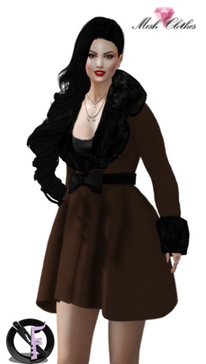 *IONIC FASHION* : Mesh Short Coat Dark Brown