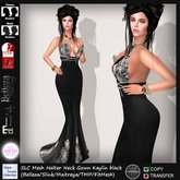 SLC Mesh Halter Neck Gown Kaylin black