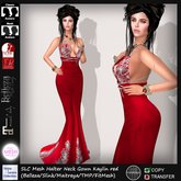 SLC Mesh Halter Neck Gown Kaylin red