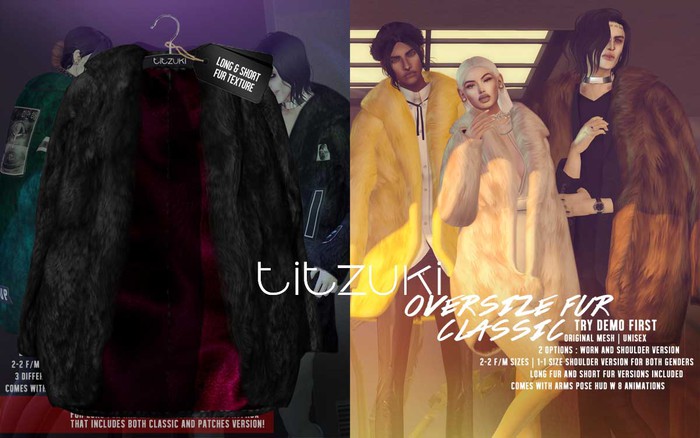 titzuki : oversize classic fur / black
