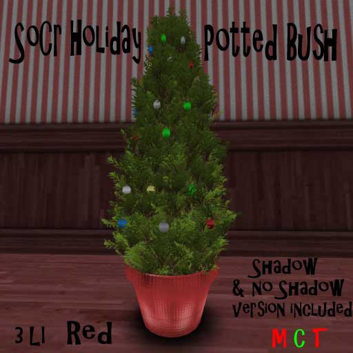 SoCr Holiday Potted Bush - Red