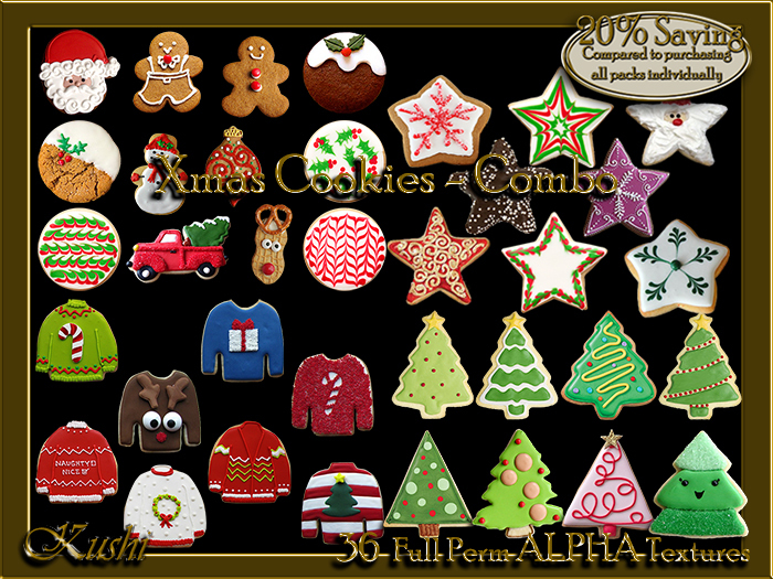 Xmas Cookies - COMBO Alpha Textures