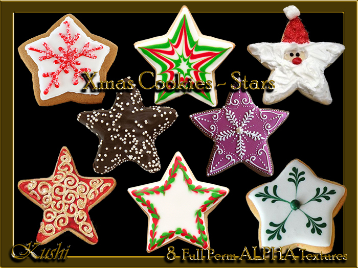 Xmas Cookies - Stars Alpha Textures
