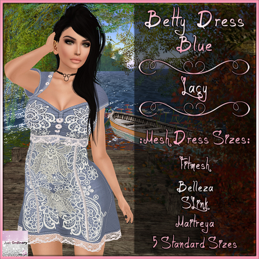 Betty Dress Blue Lacy