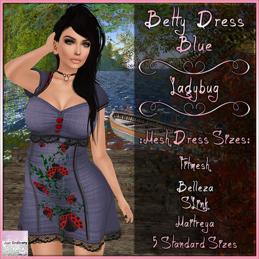 Betty Dress Blue Ladybug