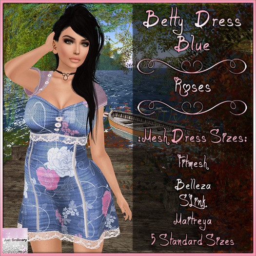 Betty Dress Blue Roses