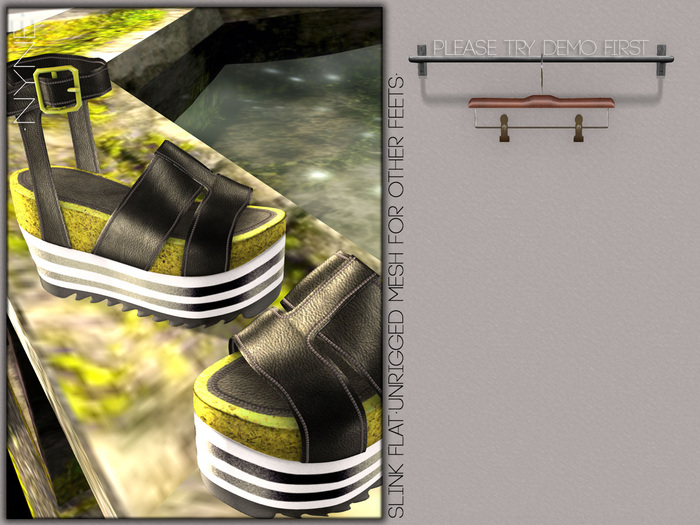 [NYNE] Flat Wedge Sandals - yellow