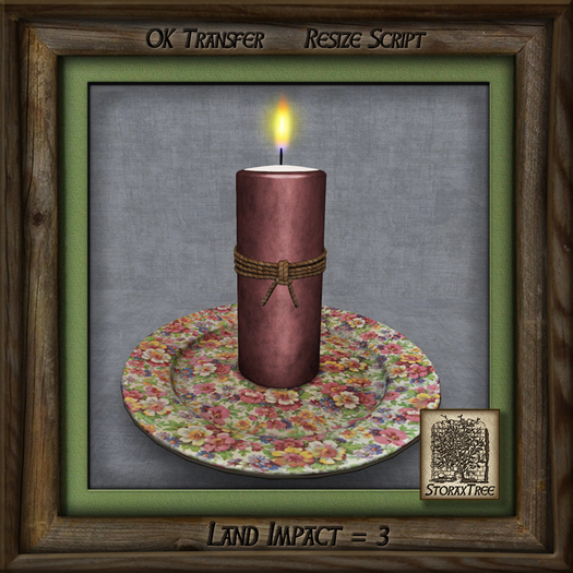 Twine Wrapped Candle Dg