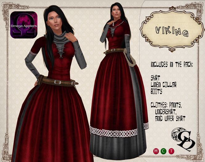C&N woman viking outfit red v1.0 *PROMO MARKET*