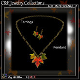 C&F Orange Autumn Leaves Jewelry Set 2